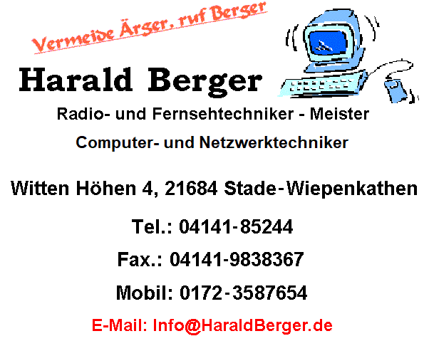 Tel.: 04141-85244, Fax.: 04141-9838367, Mobil: 0172-3587654
